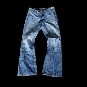 Vintage 90's Seven 7 For All Mankind Jeans Sz 32 Fits 30 Wide Leg Low Rise Y2K